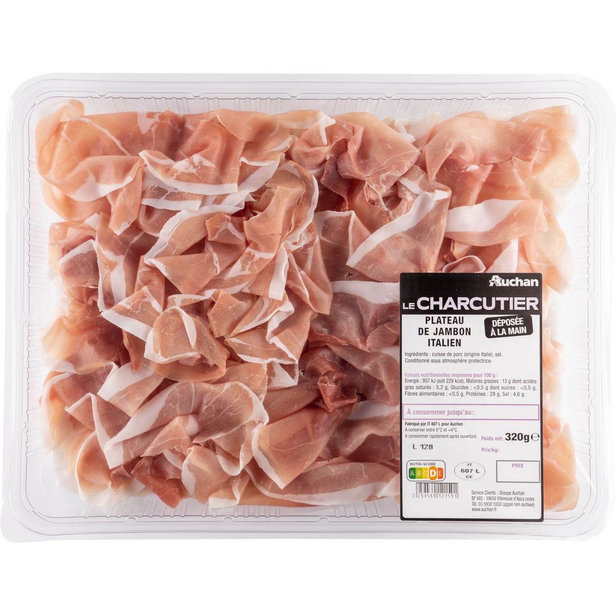 AUCHAN Plateau jambon sec Italien 320g