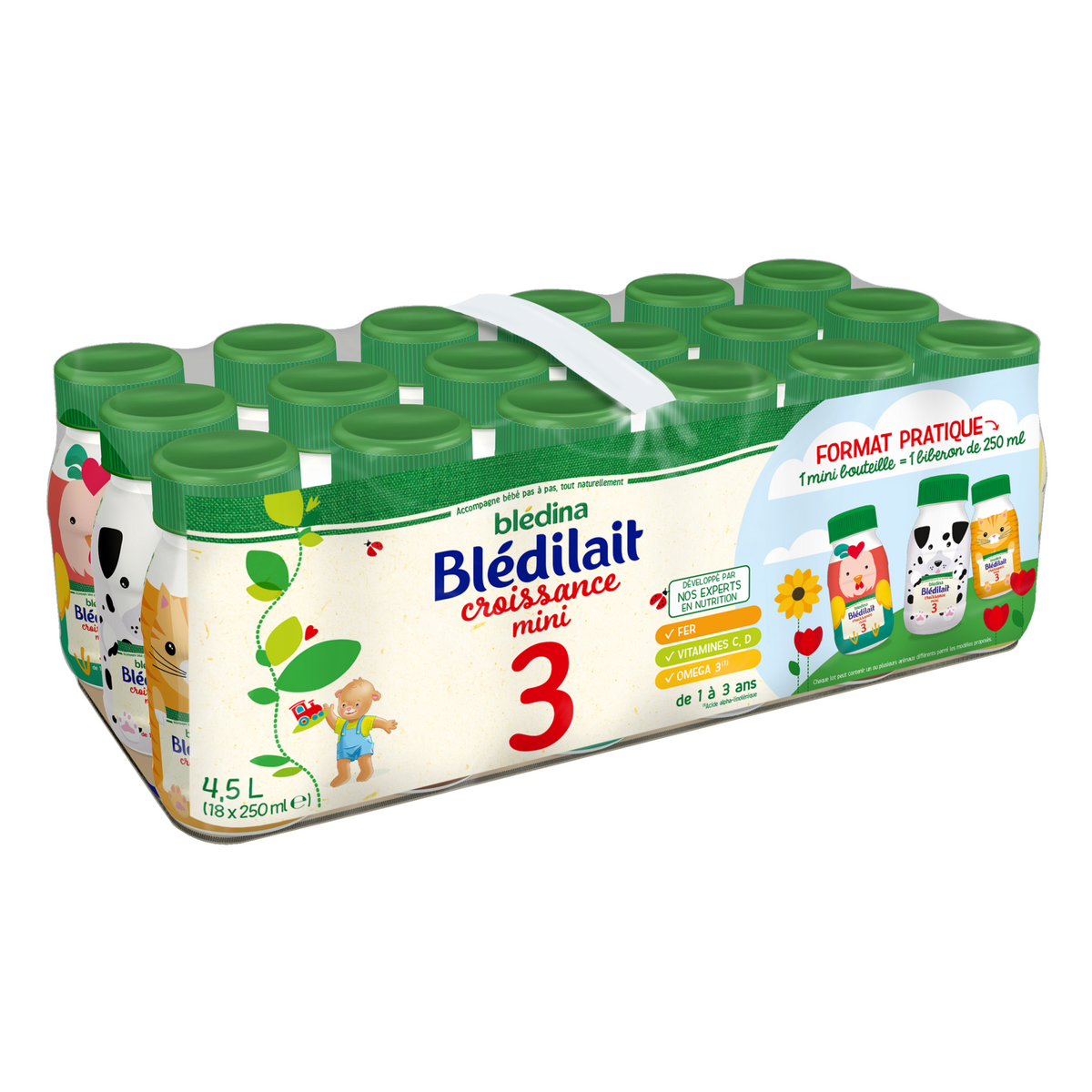 BLEDINA Blédilait 3 lait de croissance liquide de 12 mois à 3 ans 18x25cl