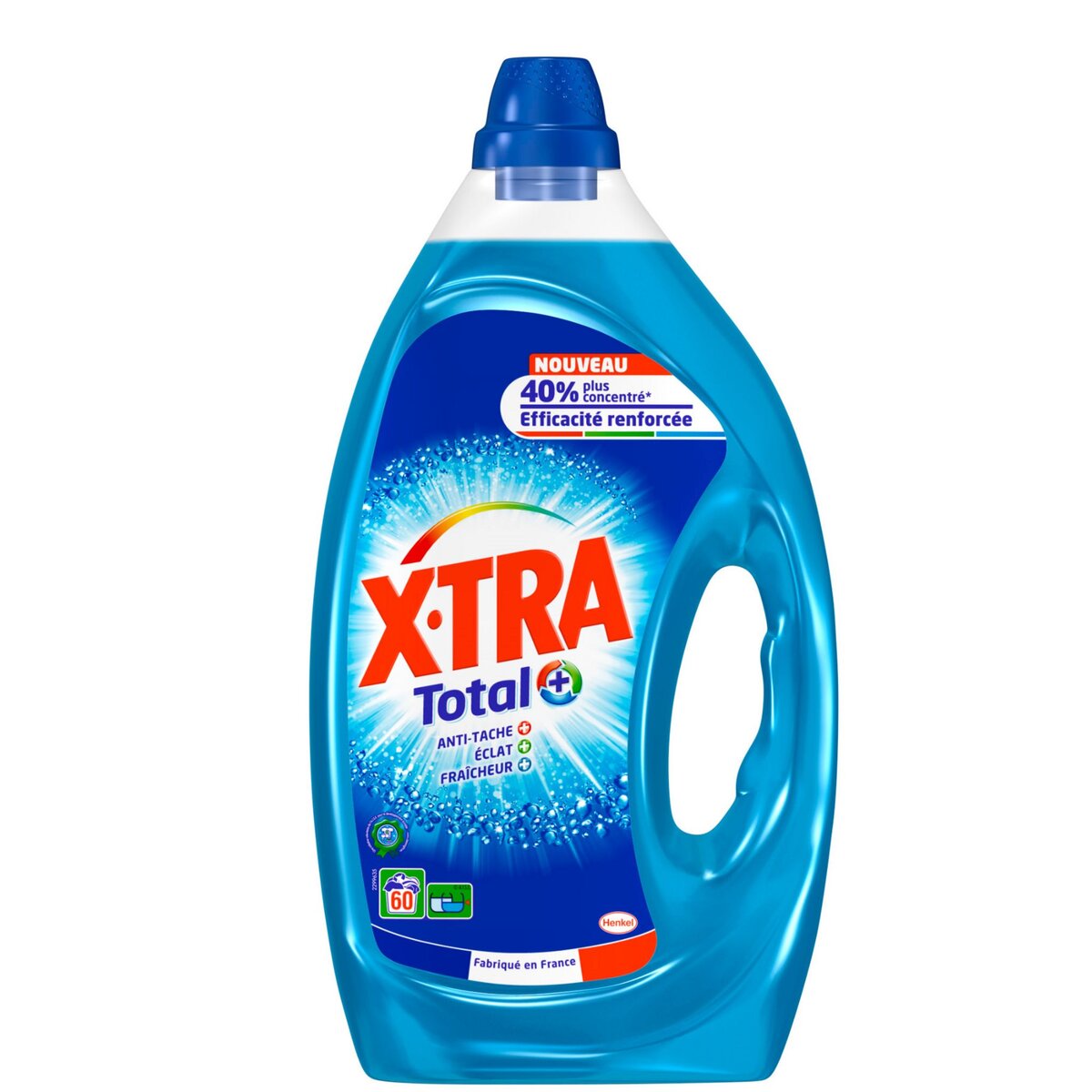 X-TRA Total+ lessive diluée fraîcheur longue durée 60 lavages 3l