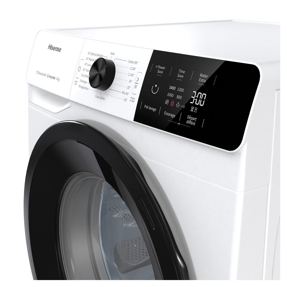 HISENSE Lave linge hublot HWGE8141V, 8 kg, 1400 T/min, B