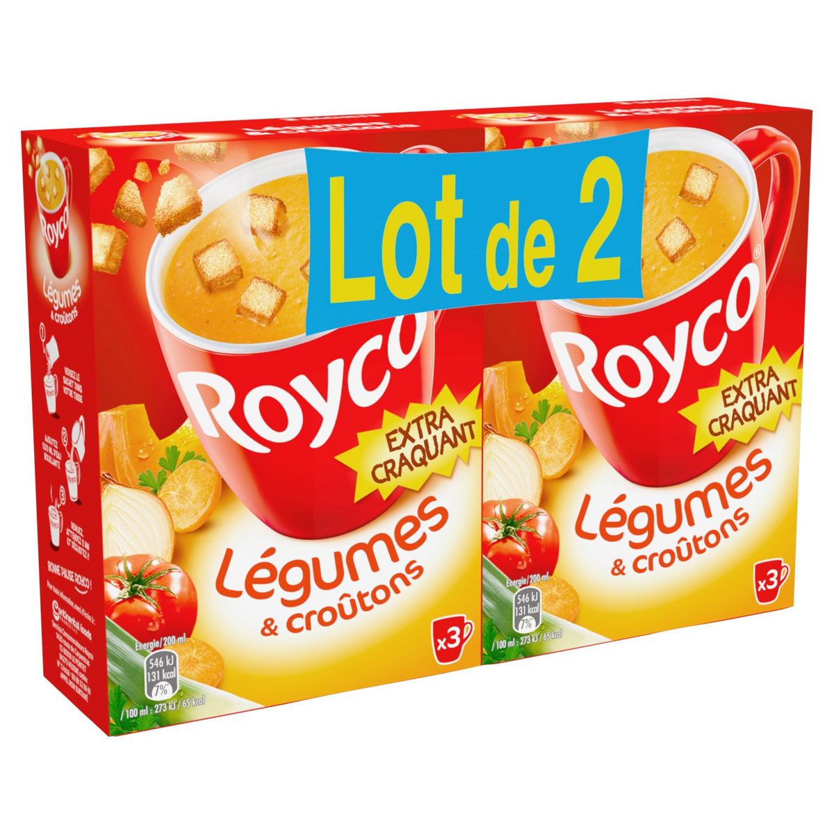 ROYCO Soupe instantanée légumes et croûtons 6 parts 2x76g