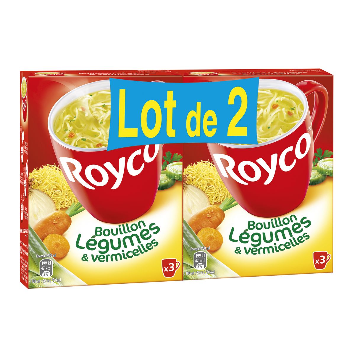 ROYCO Minute soupe bouillon de légumes et vermicelles 6 parts 2x37.8g