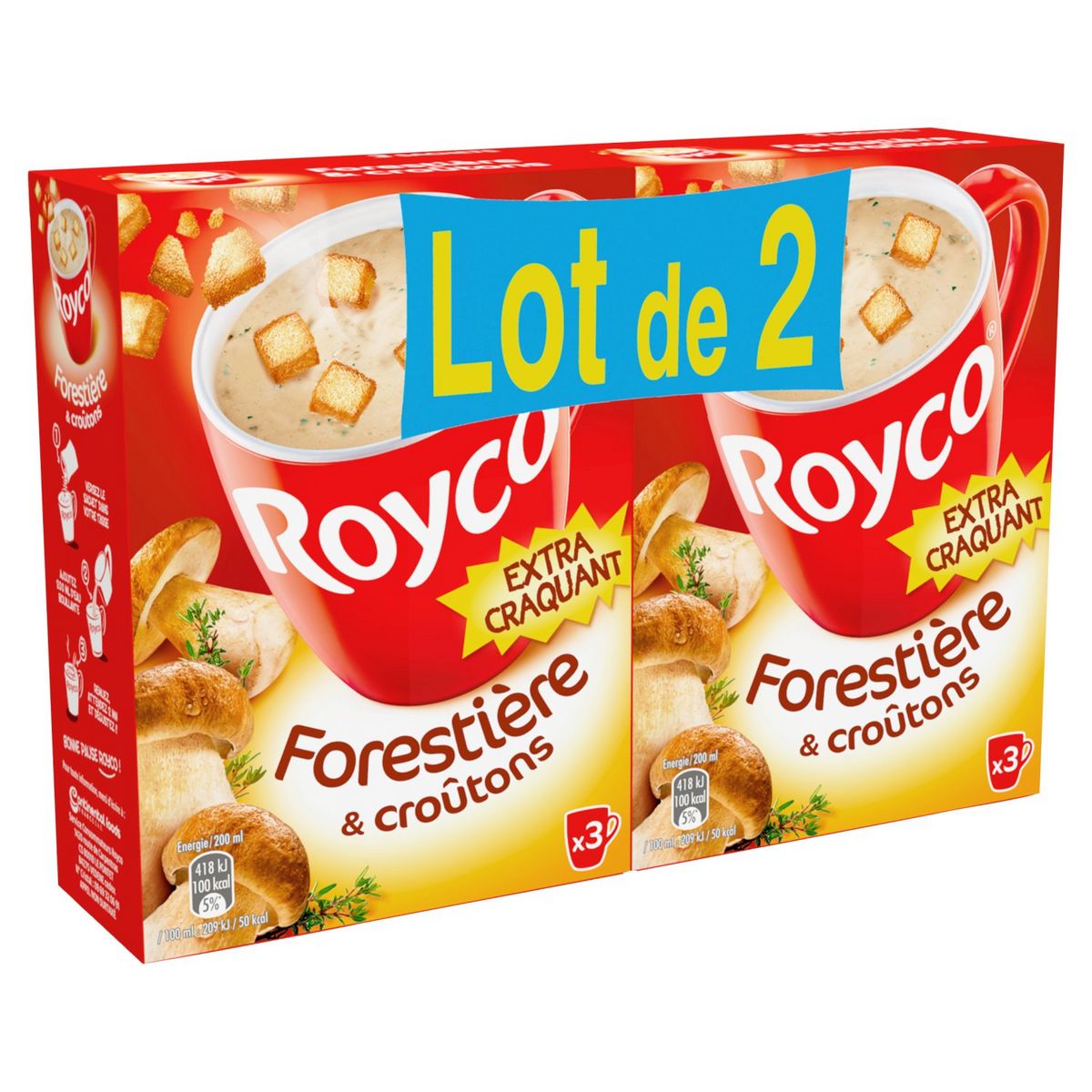 ROYCO Soupe instantanée forestière et croûtons 6 parts 2x116g