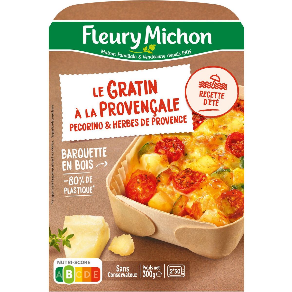 FLEURY MICHON Gratin à la provençale pecorino et herbes de Provences   1 personne 300g
