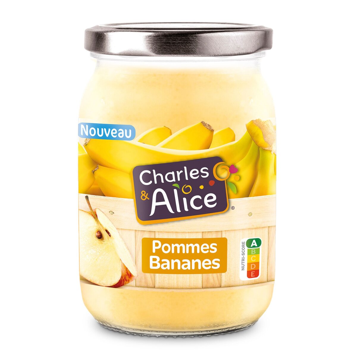 CHARLES & ALICE Spécialité pommes bananes en bocal 625g