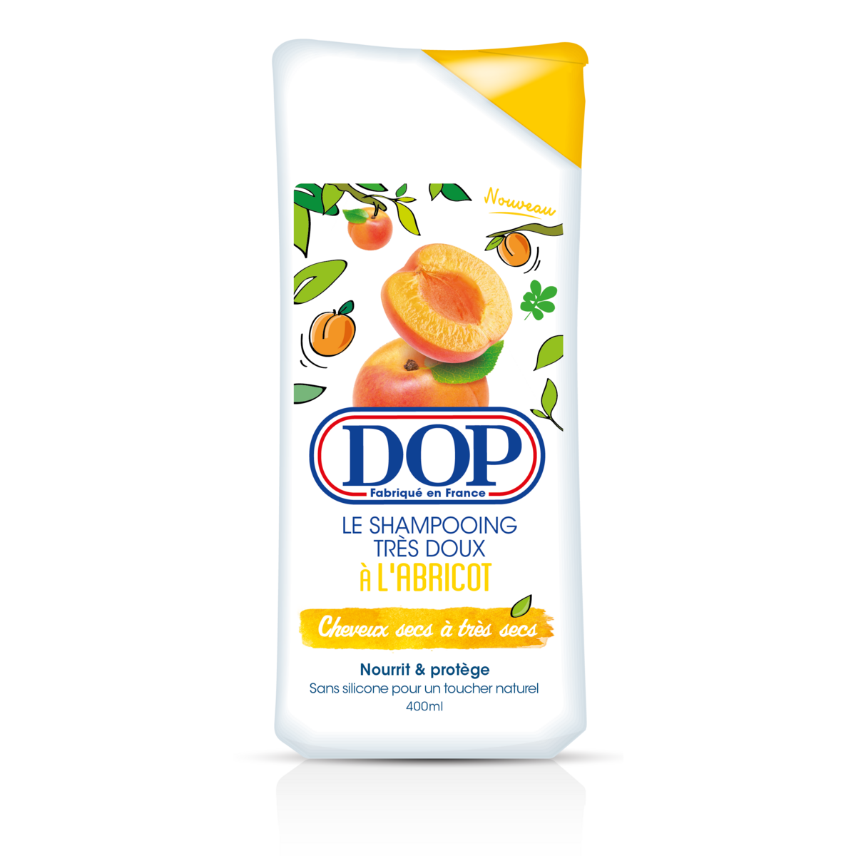 DOP Shampoing très doux à l'abricot nourrit et protège cheveux secs à très sec 400ml