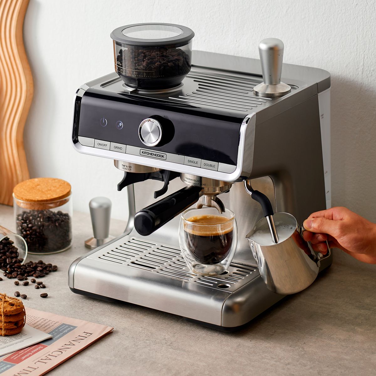 Voir la diapositive 7 : KITCHENCOOK Expresso broyeur HOME BISTROT - Inox