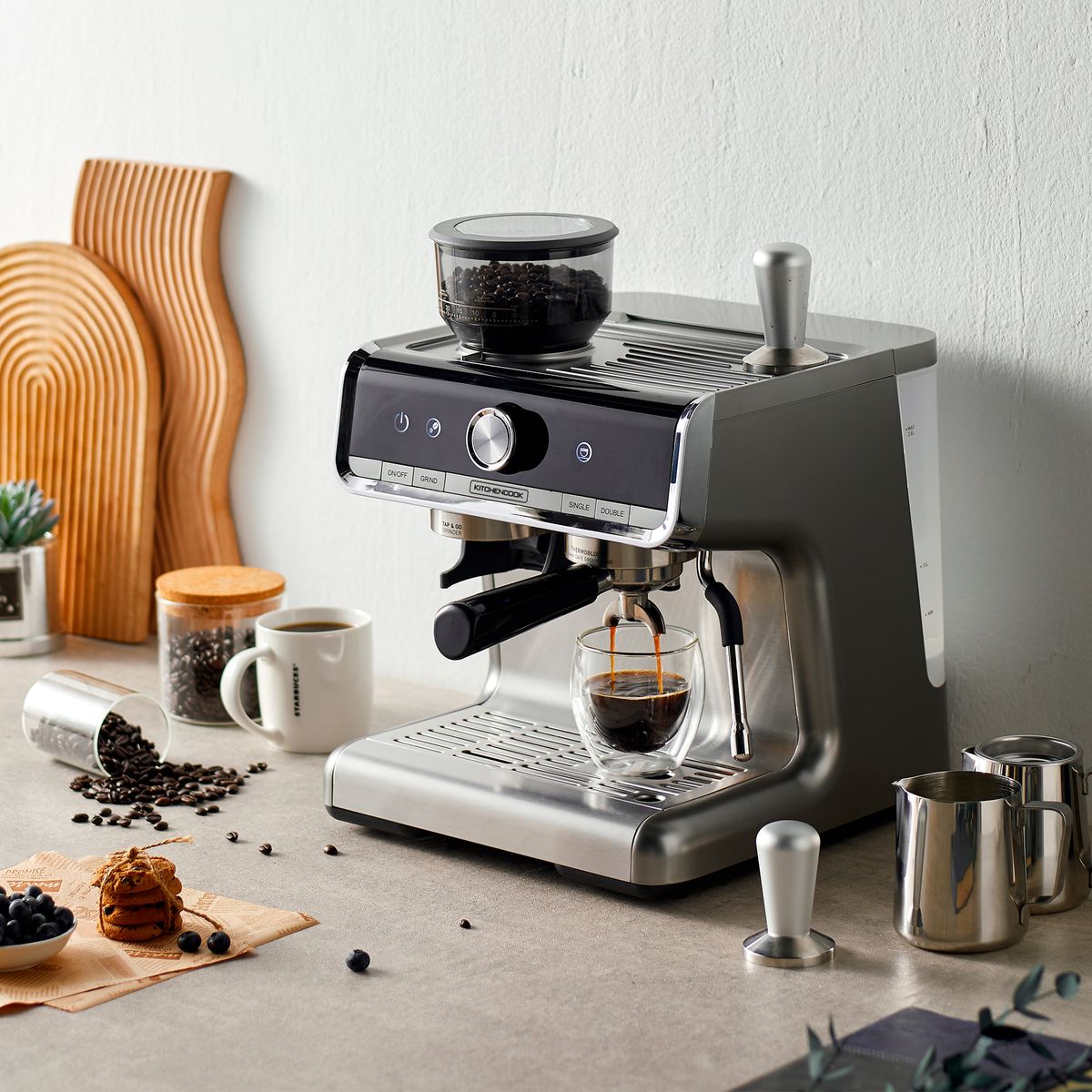 Voir la diapositive 8 : KITCHENCOOK Expresso broyeur HOME BISTROT - Inox