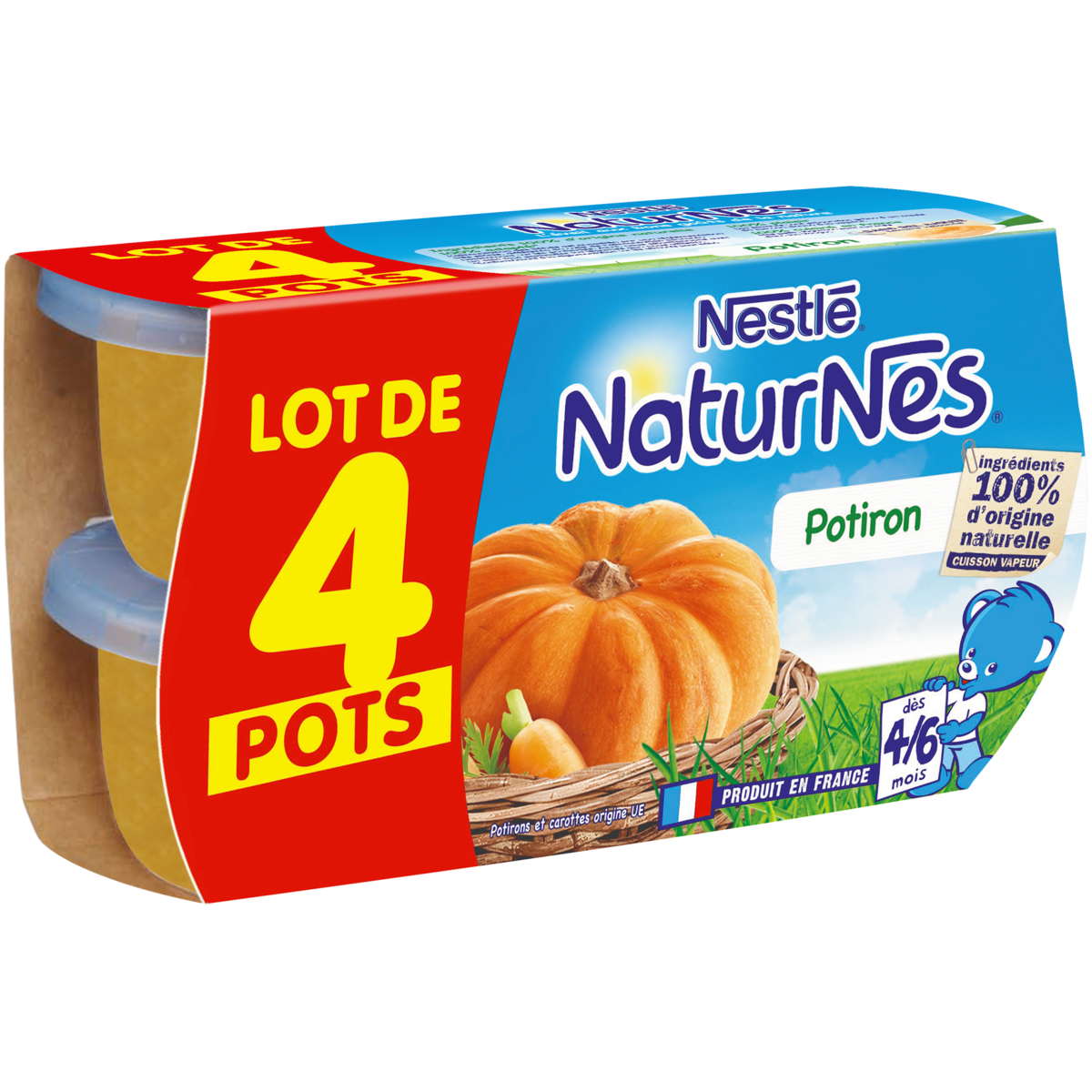 NESTLE Naturnes bol potiron dès 4/6 mois 4x130g