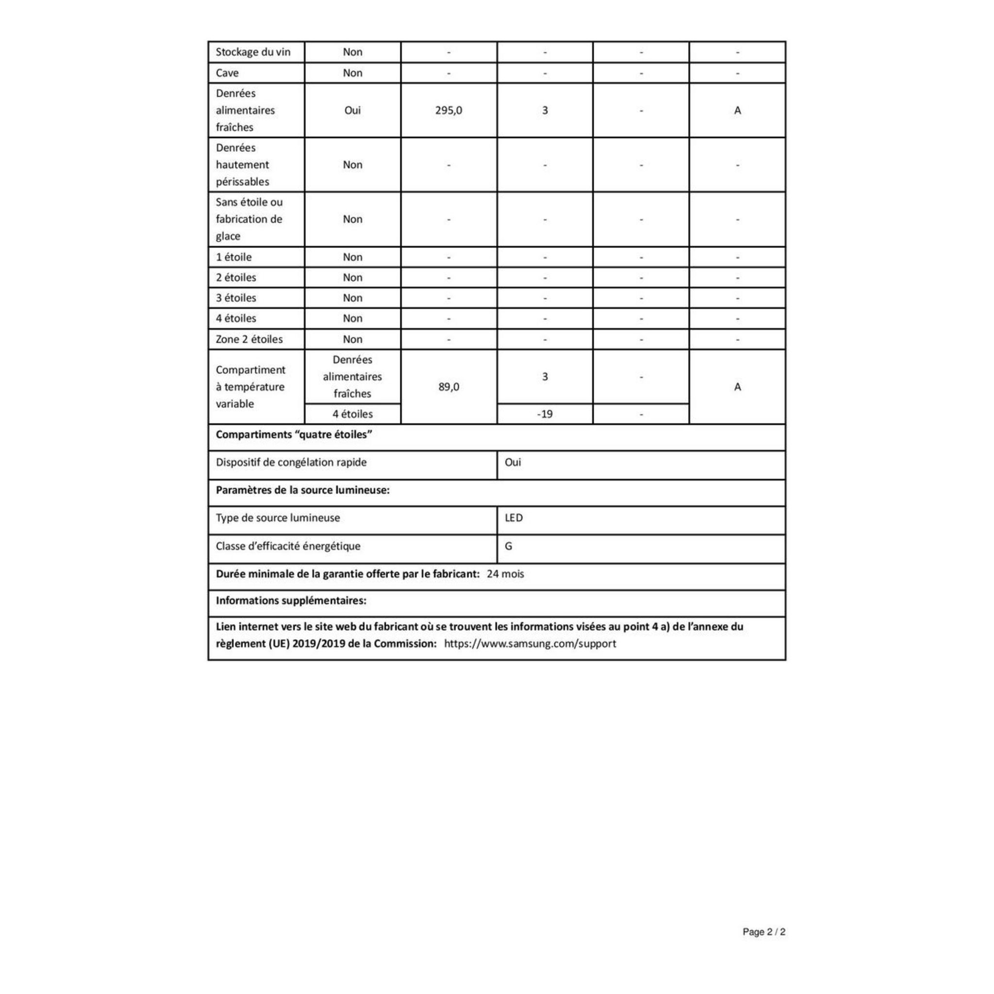 Voir la diapositive 5 : SAMSUNG Réfrigérateur 2 portes RT38K5500S09, 384 L, Froid ventilé No frost, F