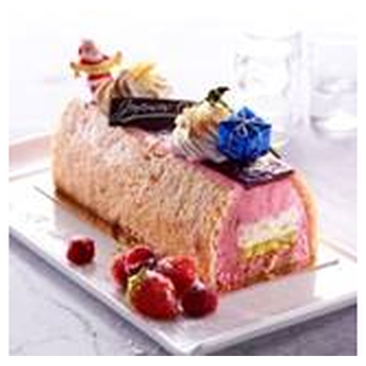 Boite bûche framboise nougat 500g