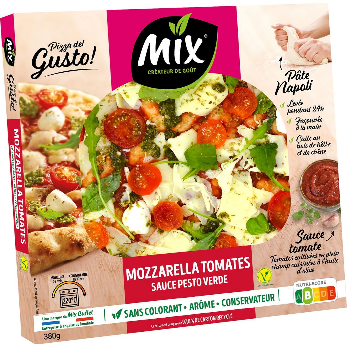 MIX Pizza mozzarella tomates sauce pesto verde 580g
