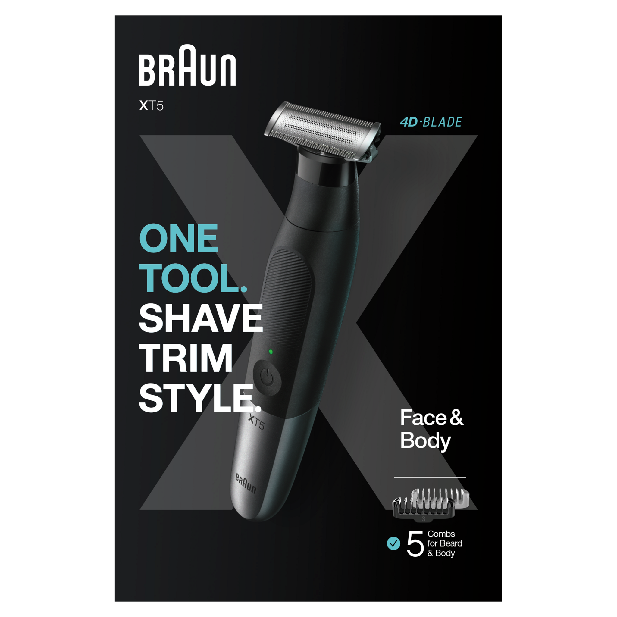 Voir la diapositive 3 : BRAUN Tondeuse visage et corps XT5100 - Noir