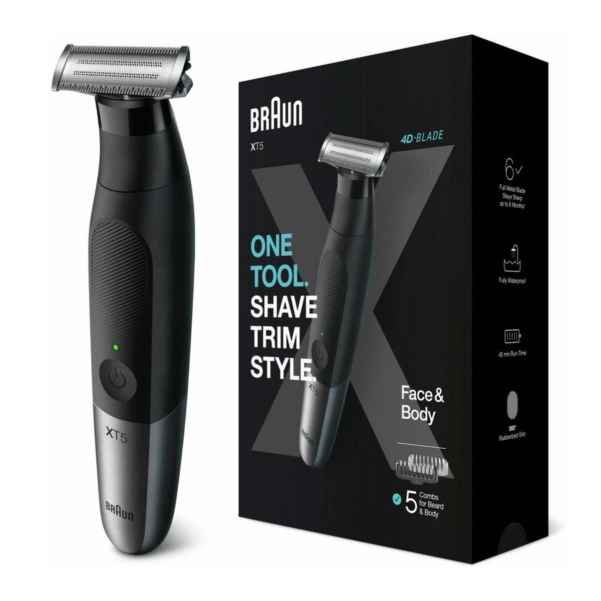 BRAUN Tondeuse visage et corps XT5100 - Noir