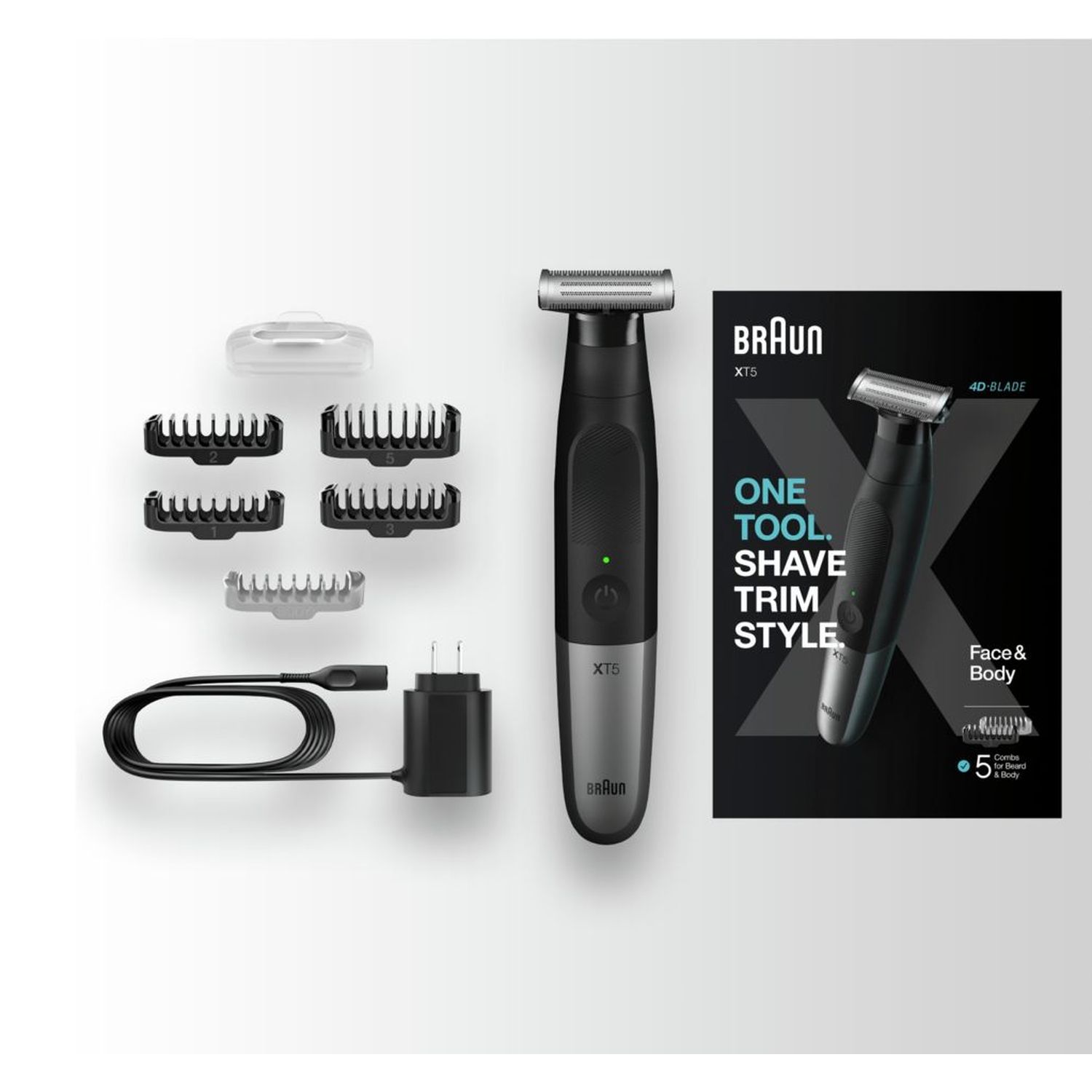 Voir la diapositive 5 : BRAUN Tondeuse visage et corps XT5100 - Noir