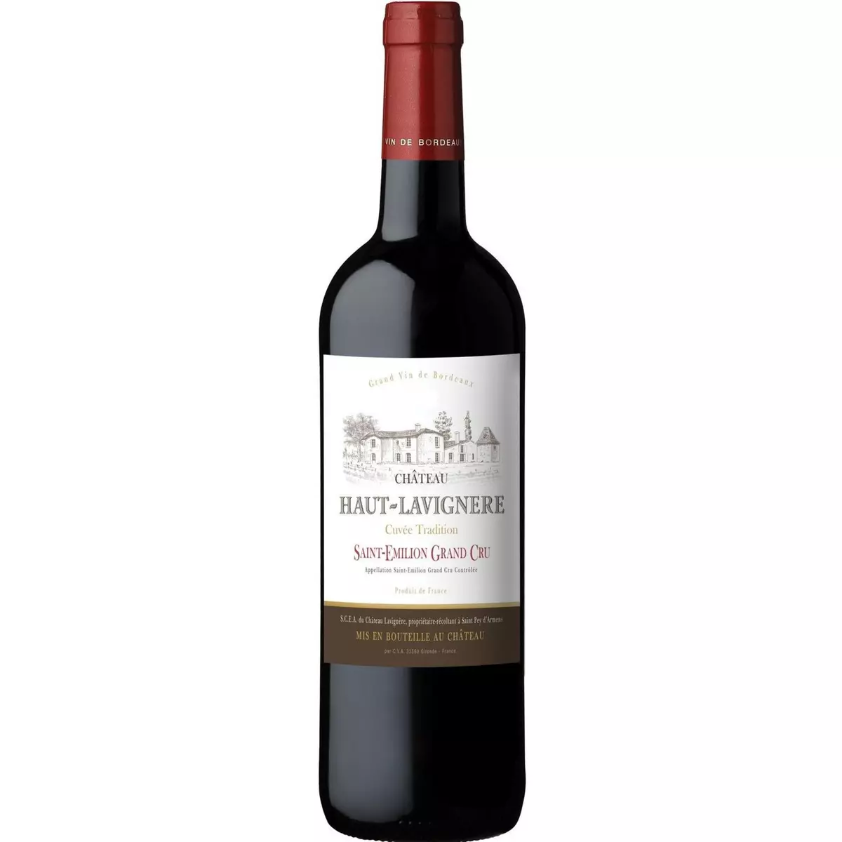Vin rouge AOP Saint-Emilion Château Haut-Lavignere Cuvée Tradition grand cru 75cl