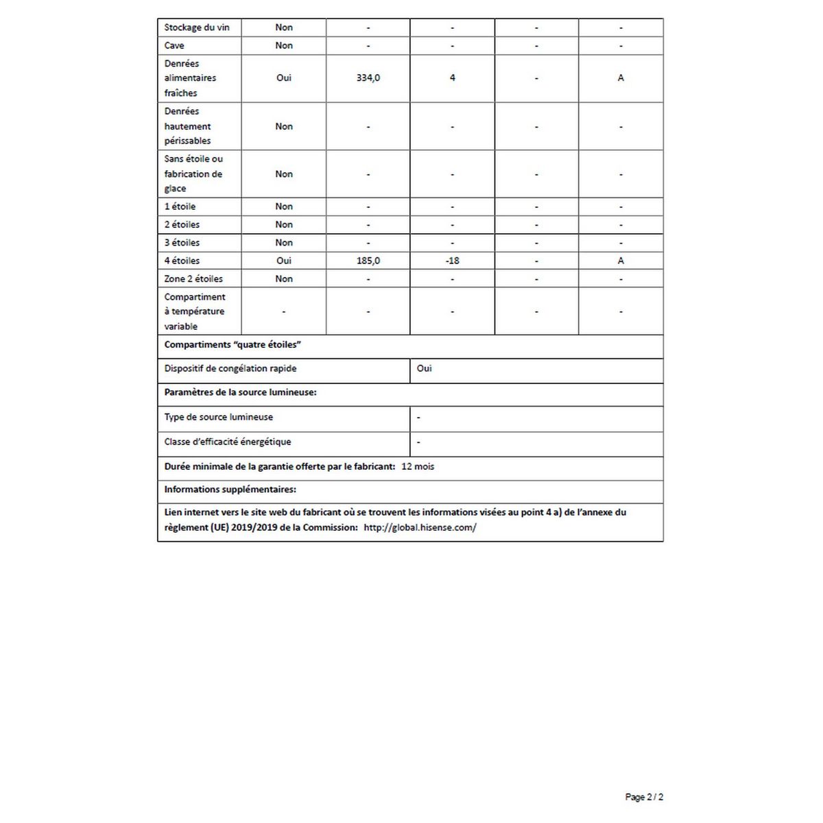 HISENSE Réfrigérateur américain RS677N4WIF, 519 L, Froid ventilé No frost