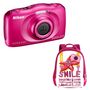 Voir la diapositive 1 : NIKON Appareil Photo Compact - Enfant - Etanche - Anti Choc  COOLPIX W100 - Rose + Objectif 4.1-12.3 mm + Sac à dos