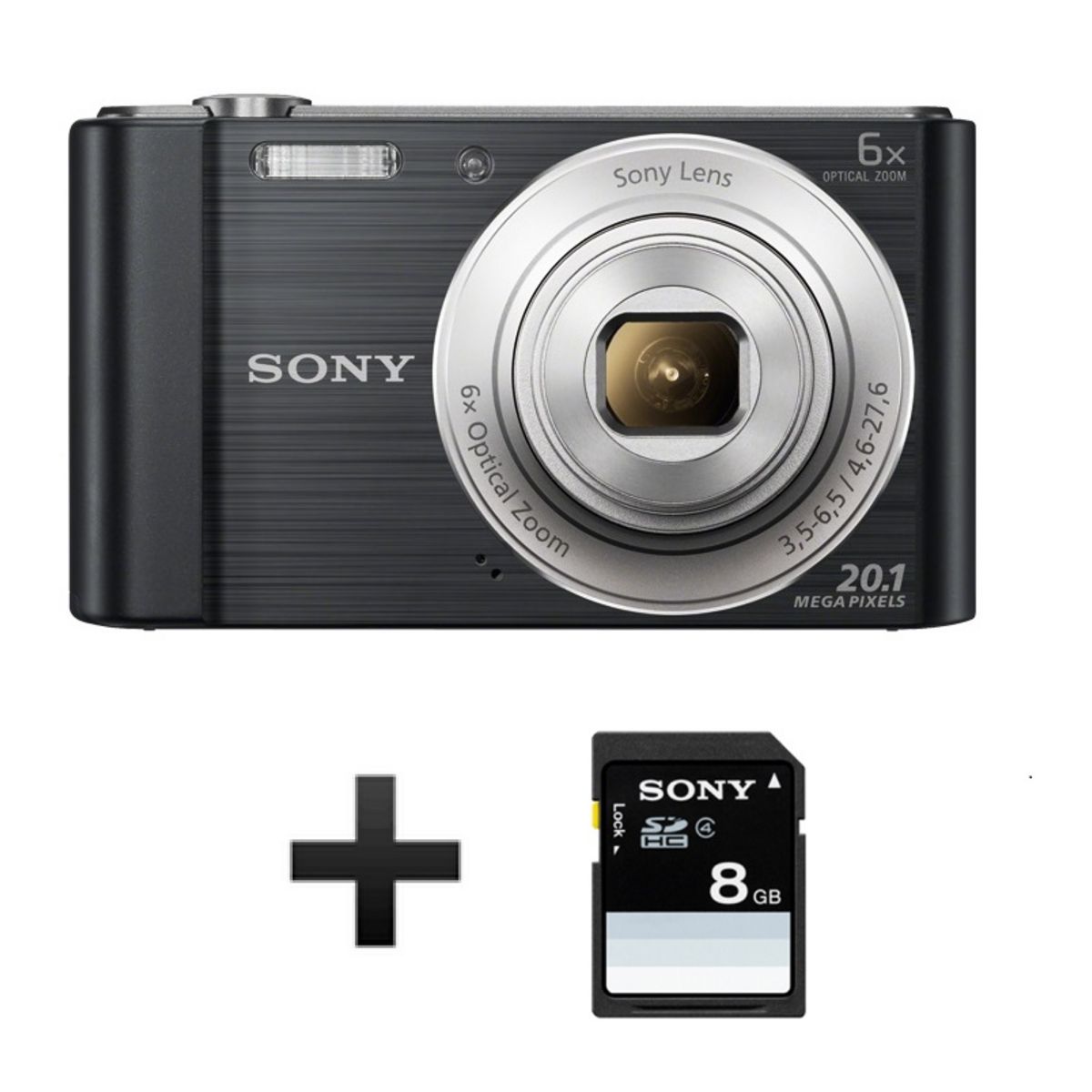 SONY Appareil Photo Compact - DSC-W810 - Noir - Objectif 4.6-27.6 mm + Carte SD 8 Go