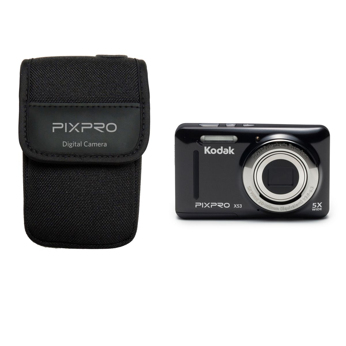KODAK Appareil Photo Compact - PIXPRO X53 - Noir + Objectif 5.1-25.5 mm  + Etui