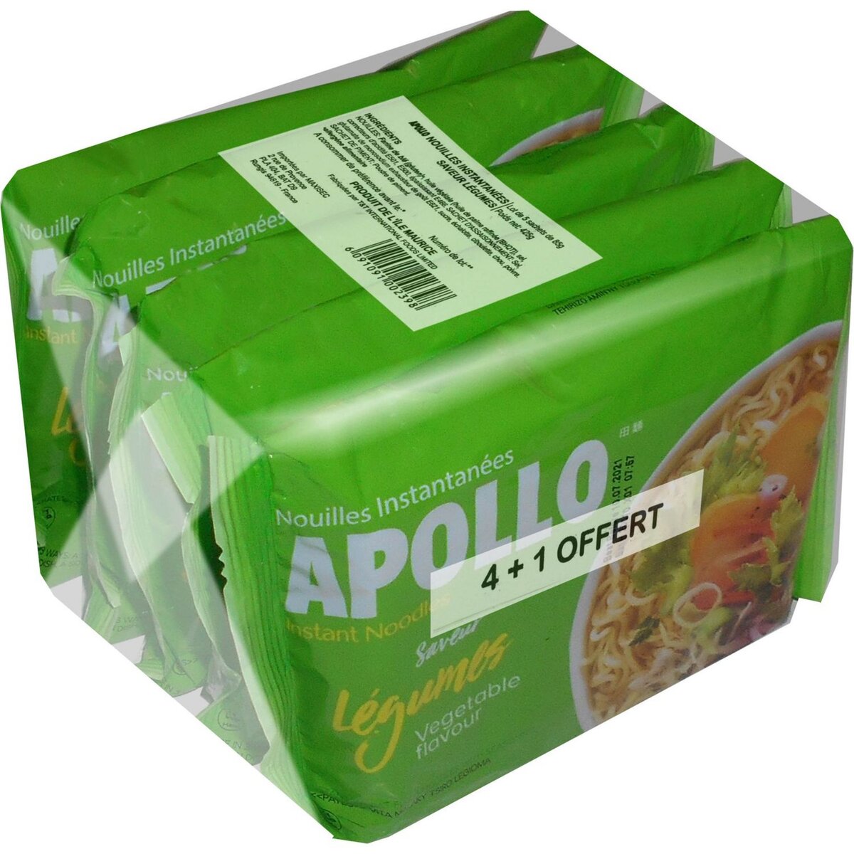 APOLLO Nouilles asiatiques saveur légumes 4+1 offert 425g