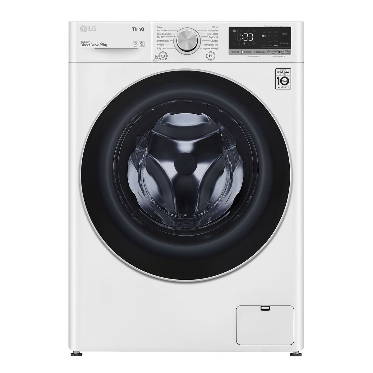 LG Lave linge hublot F94V41WH, 9 kg, 1400 T/min, B
