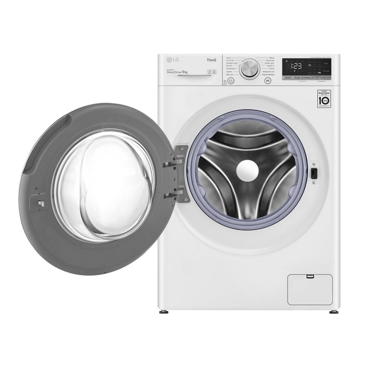 LG Lave linge hublot F94V41WH, 9 kg, 1400 T/min, B
