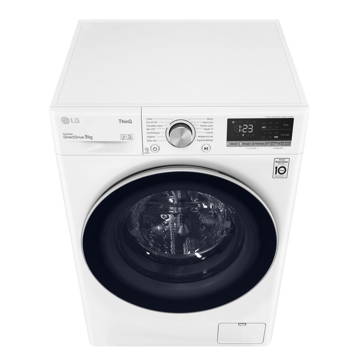 LG Lave linge hublot F94V41WH, 9 kg, 1400 T/min, B
