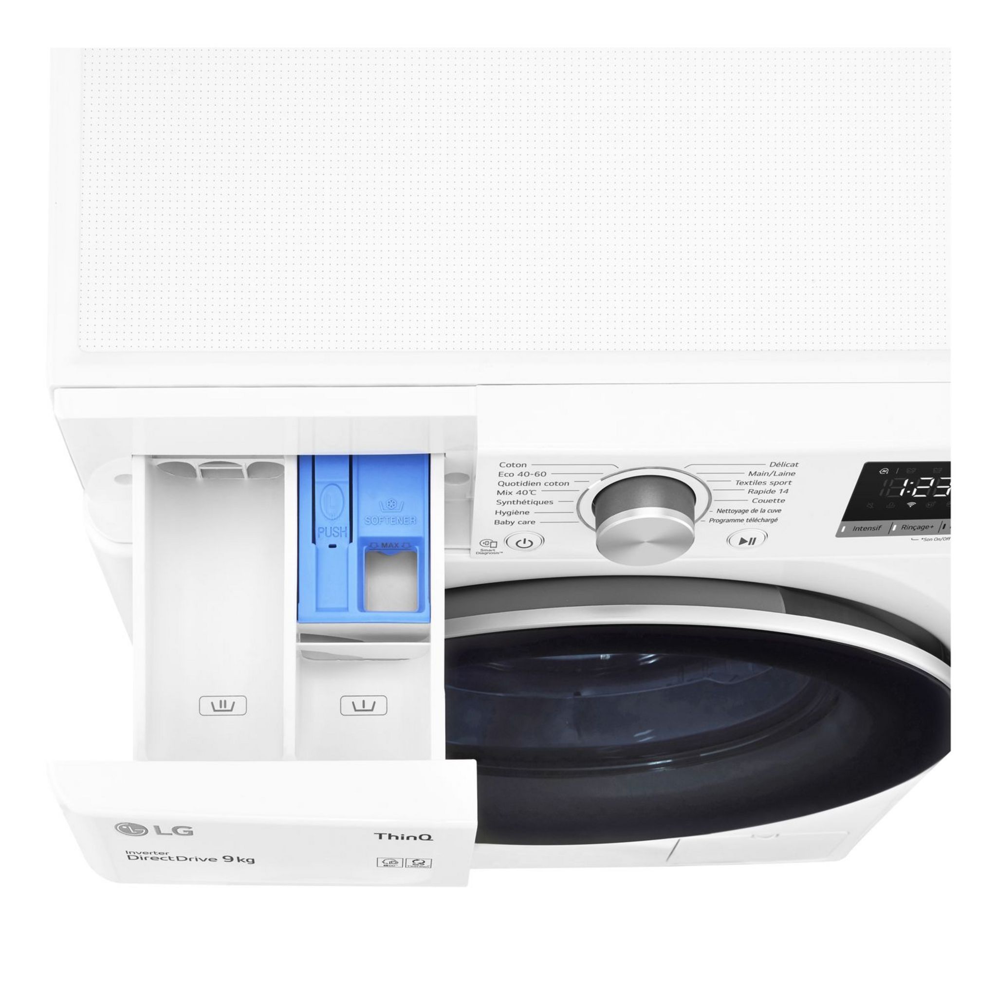 Voir la diapositive 3 : LG Lave linge hublot F94V41WH, 9 kg, 1400 T/min, B