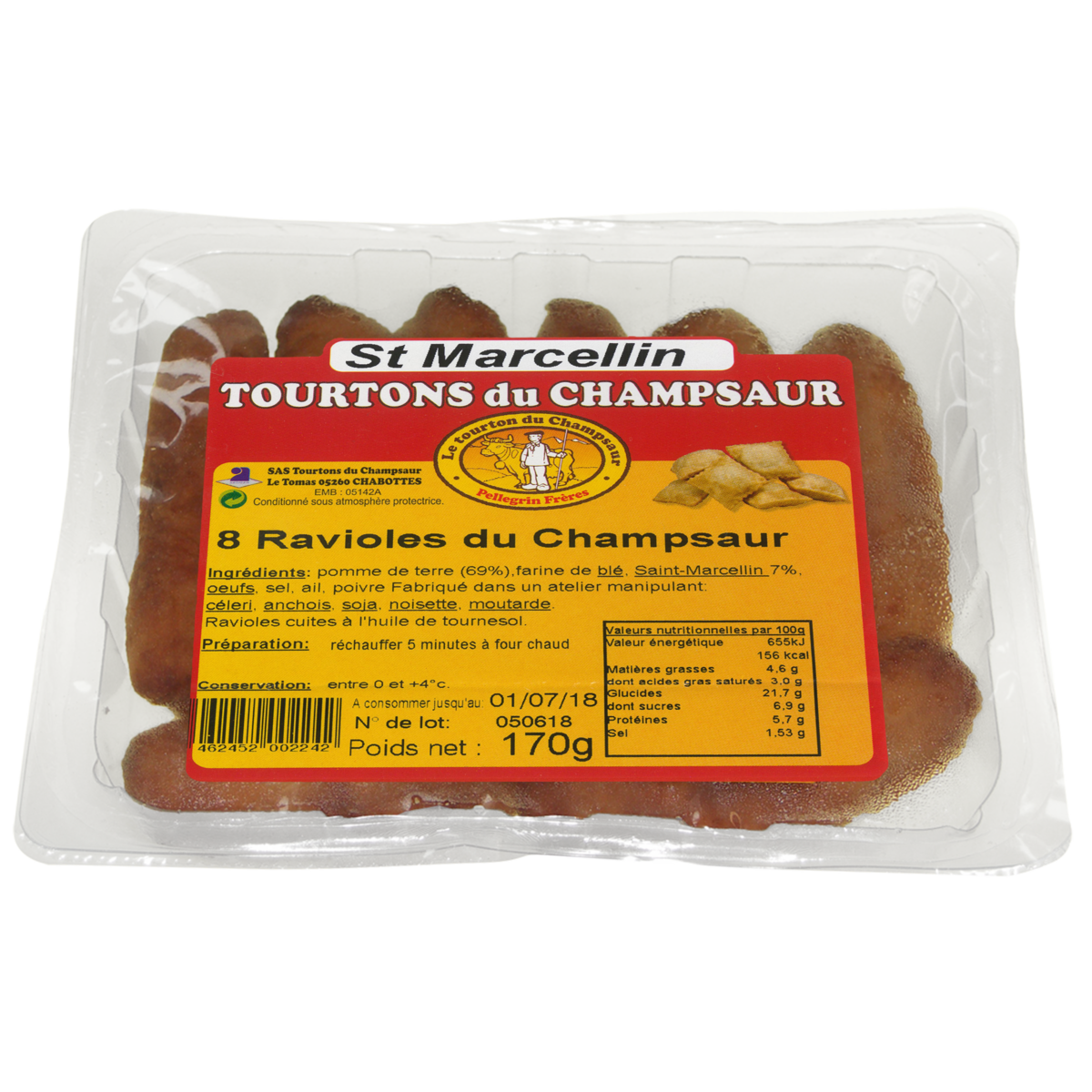 TOURTONS DU CHAMPSAUR Ravioles du Champsaur 8 pièces 170g