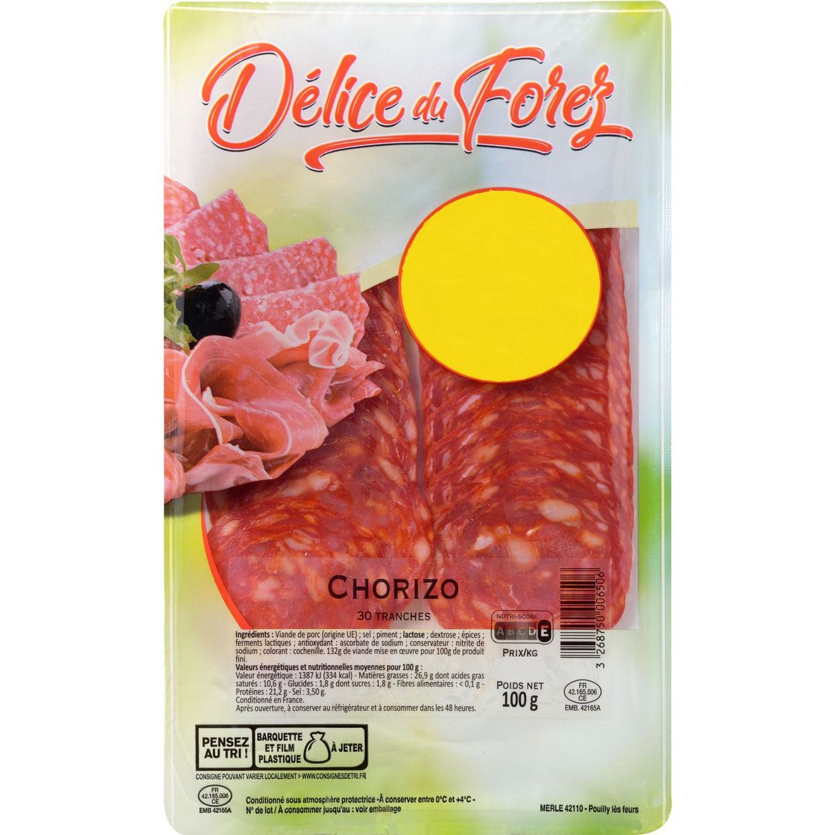 Chorizo 30 tranches 100g
