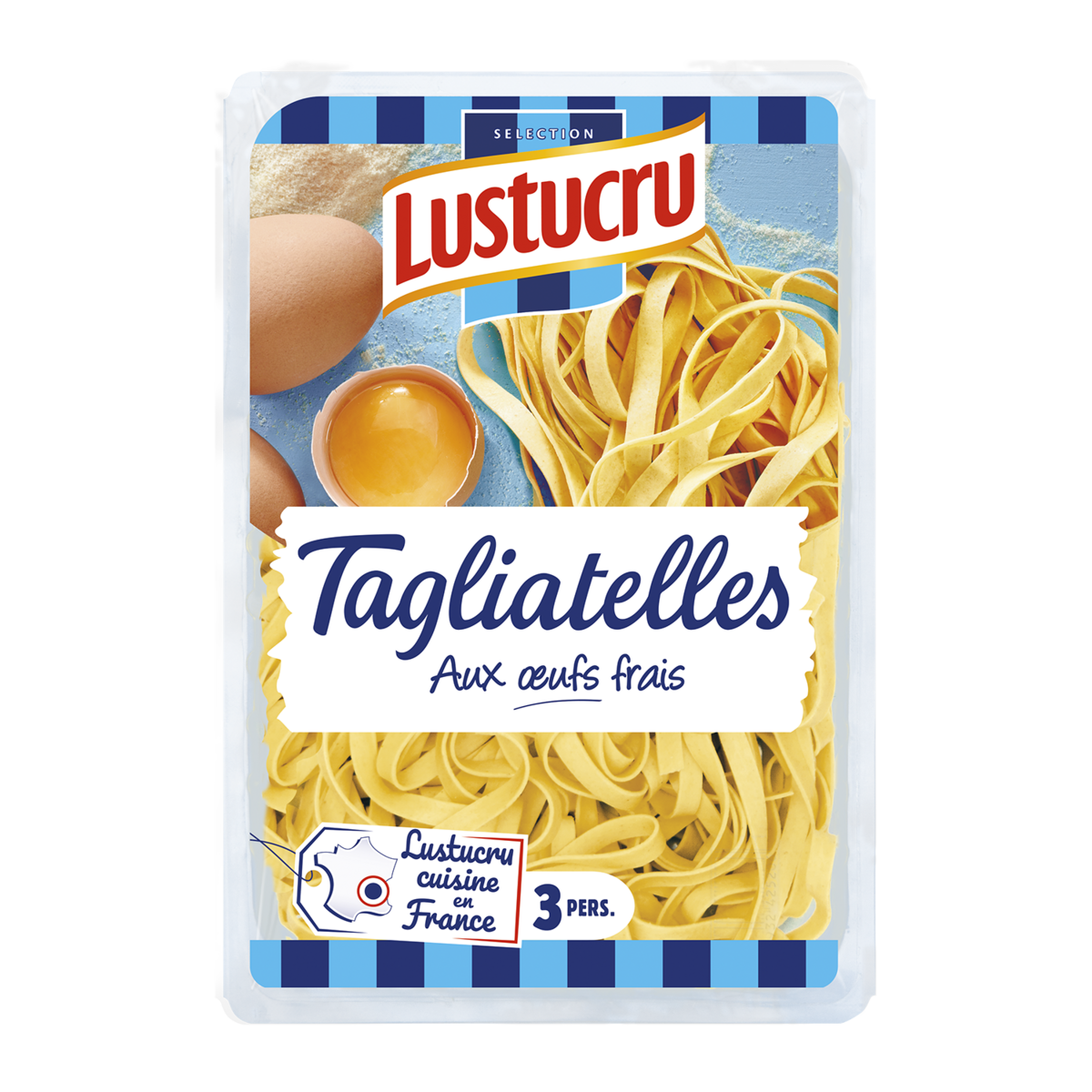 LUSTUCRU Tagliatelles aux œufs frais 3 portions 360g