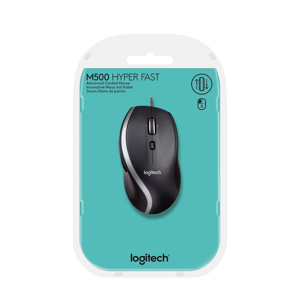 LOGITECH SOURIS FILAIRE M500 USB NOIR