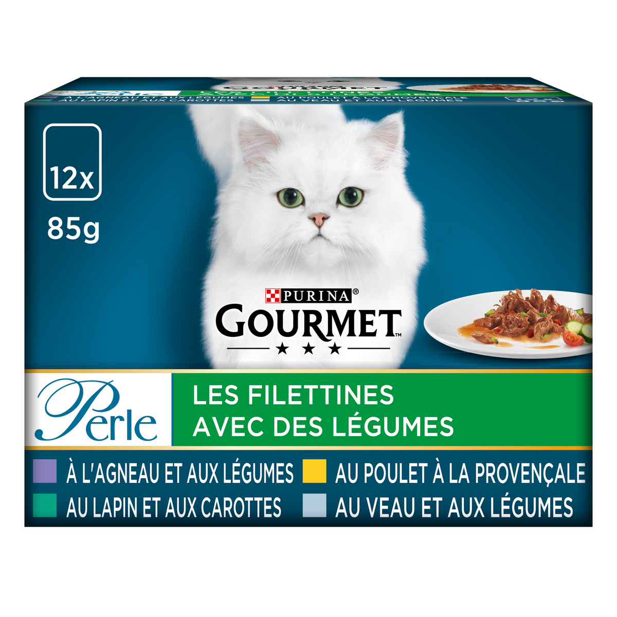 GOURMET Perle sachets repas mini filets en sauce viandes légumes pour chat 12 sachets 12x85g
