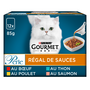GOURMET Perle sachets repas régal de sauces viandes et poissons pour chat 12 sachets 12x85g