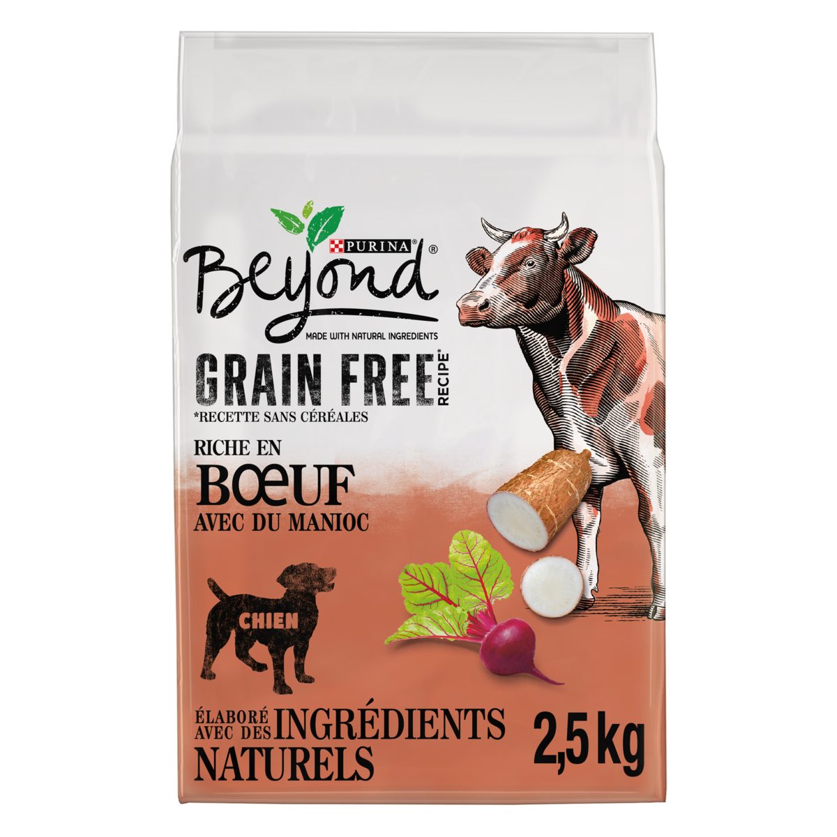 PURINA Beyond Croquettes riche en bœuf avec du manioc pour chien 2.5kg