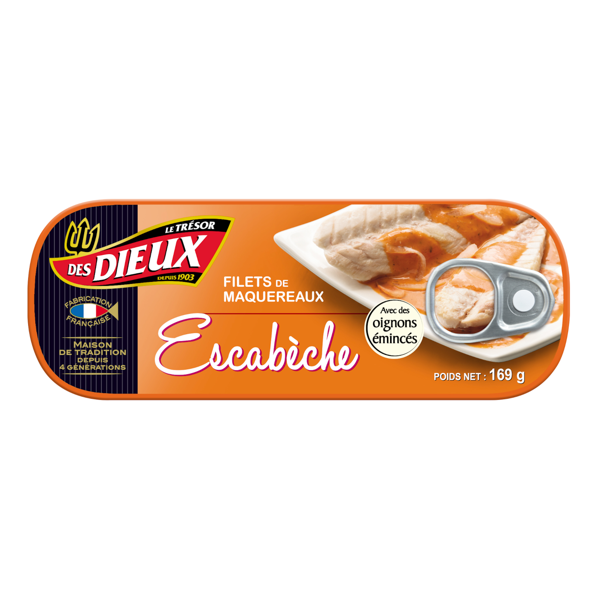 LE TRESOR DES DIEUX Filets de maquereaux sauce escabèche 169G