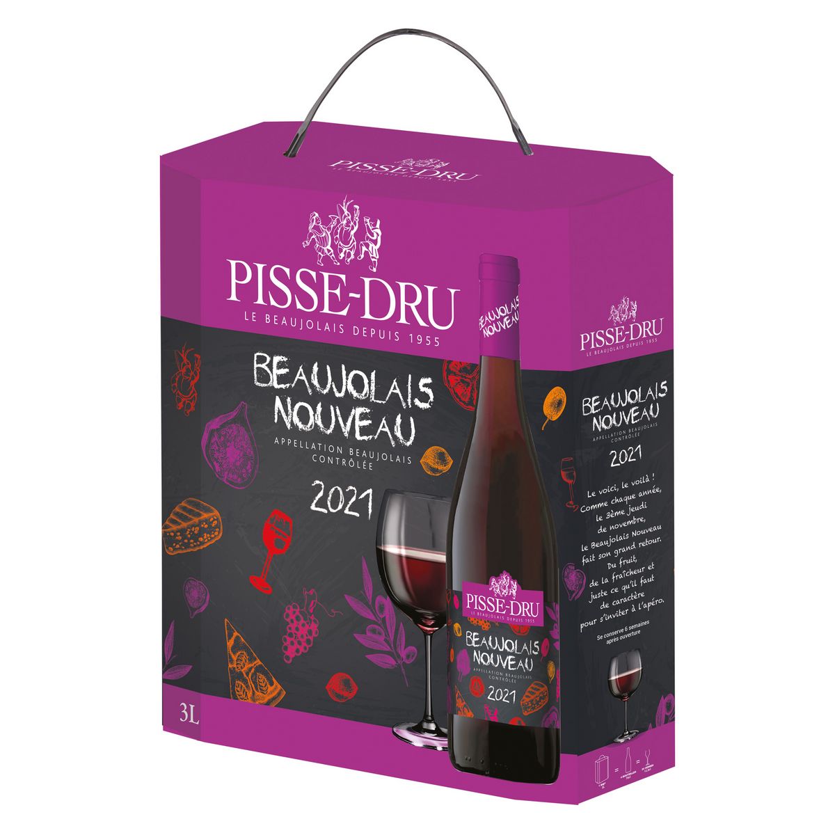AOP Beaujolais nouveau 2021 Pisse-Dru  BIB 3L