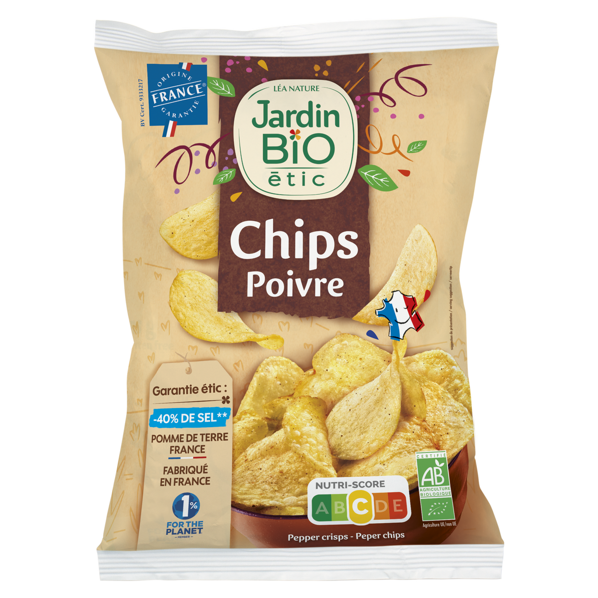 JARDIN BIO ETIC Chips poivre 100g
