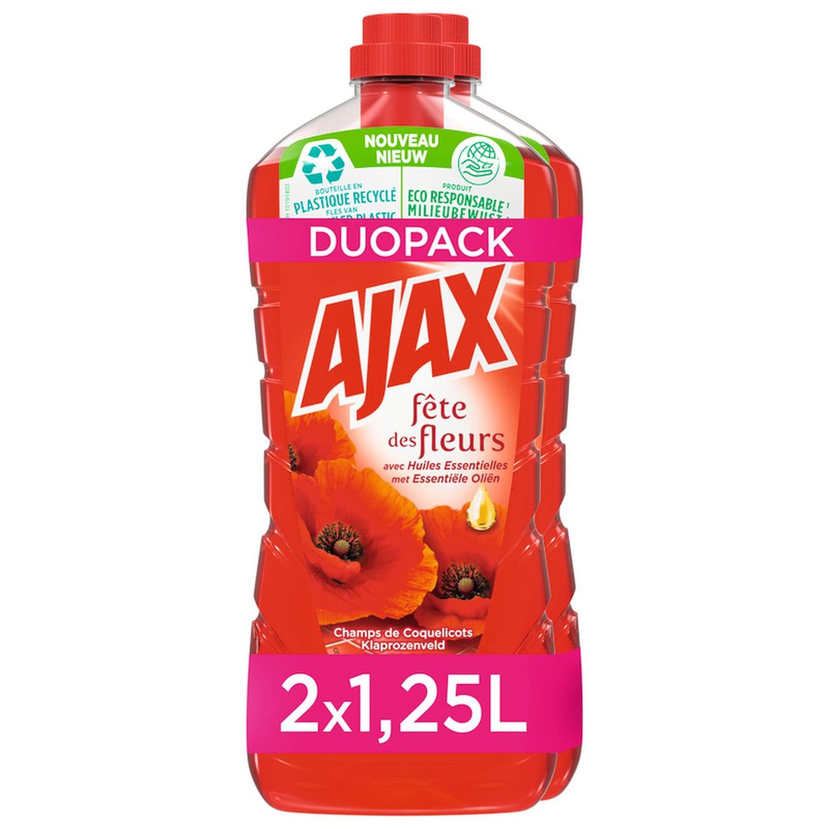 AJAX Nettoyant ménager fête des fleurs 2x1.25l