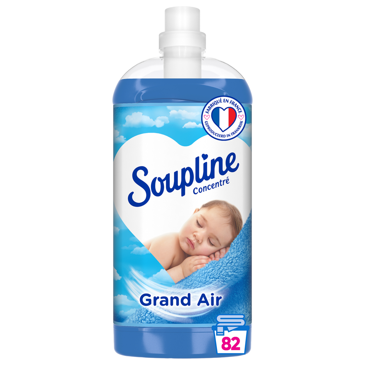 SOUPLINE Adoucissant concentré grand air 82 lavages 1,9l