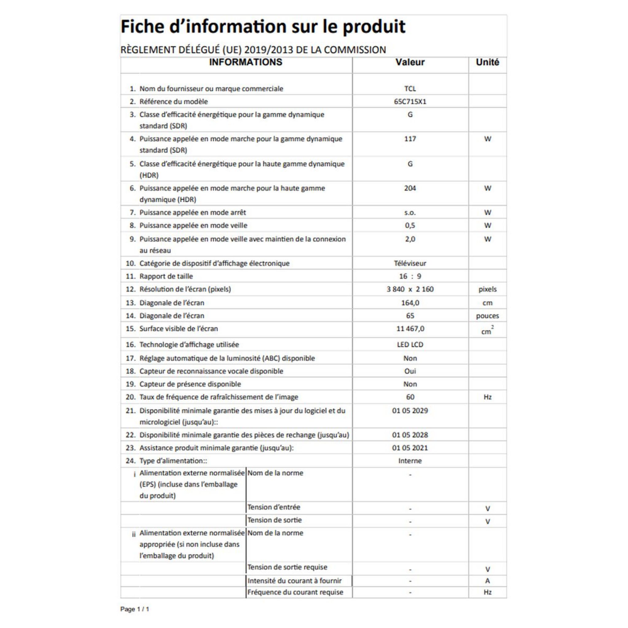 Voir la diapositive 9 : TCL 65C715 TV QLED 4K UHD 164 cm Android TV