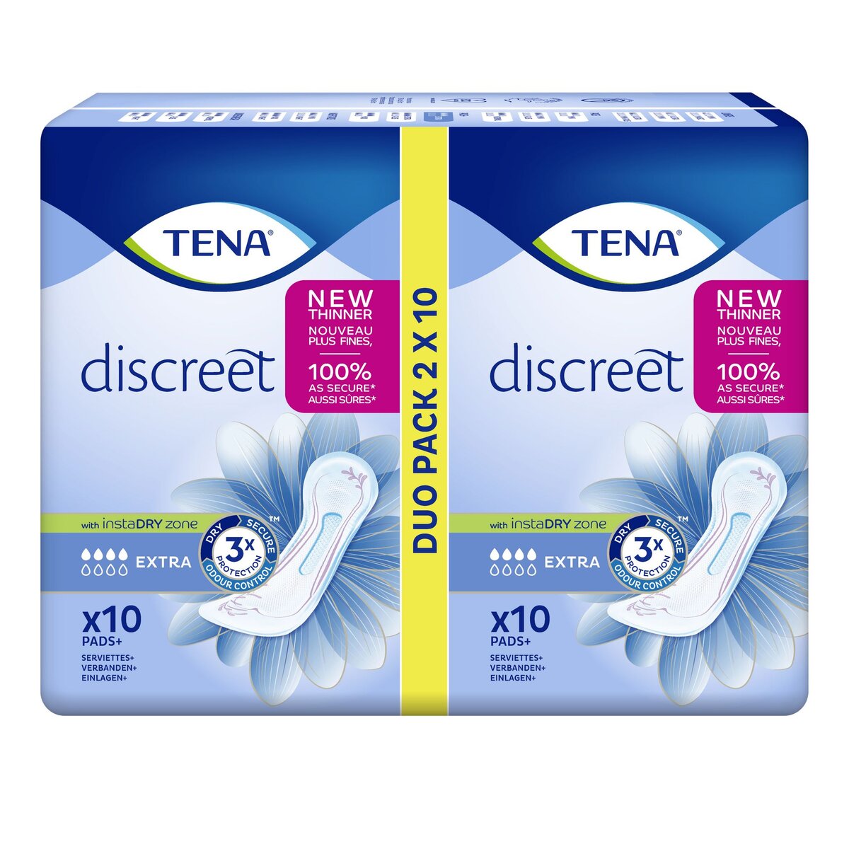 TENA Discreet Serviette hygiénique extra 2x10 serviettes 20 serviettes
