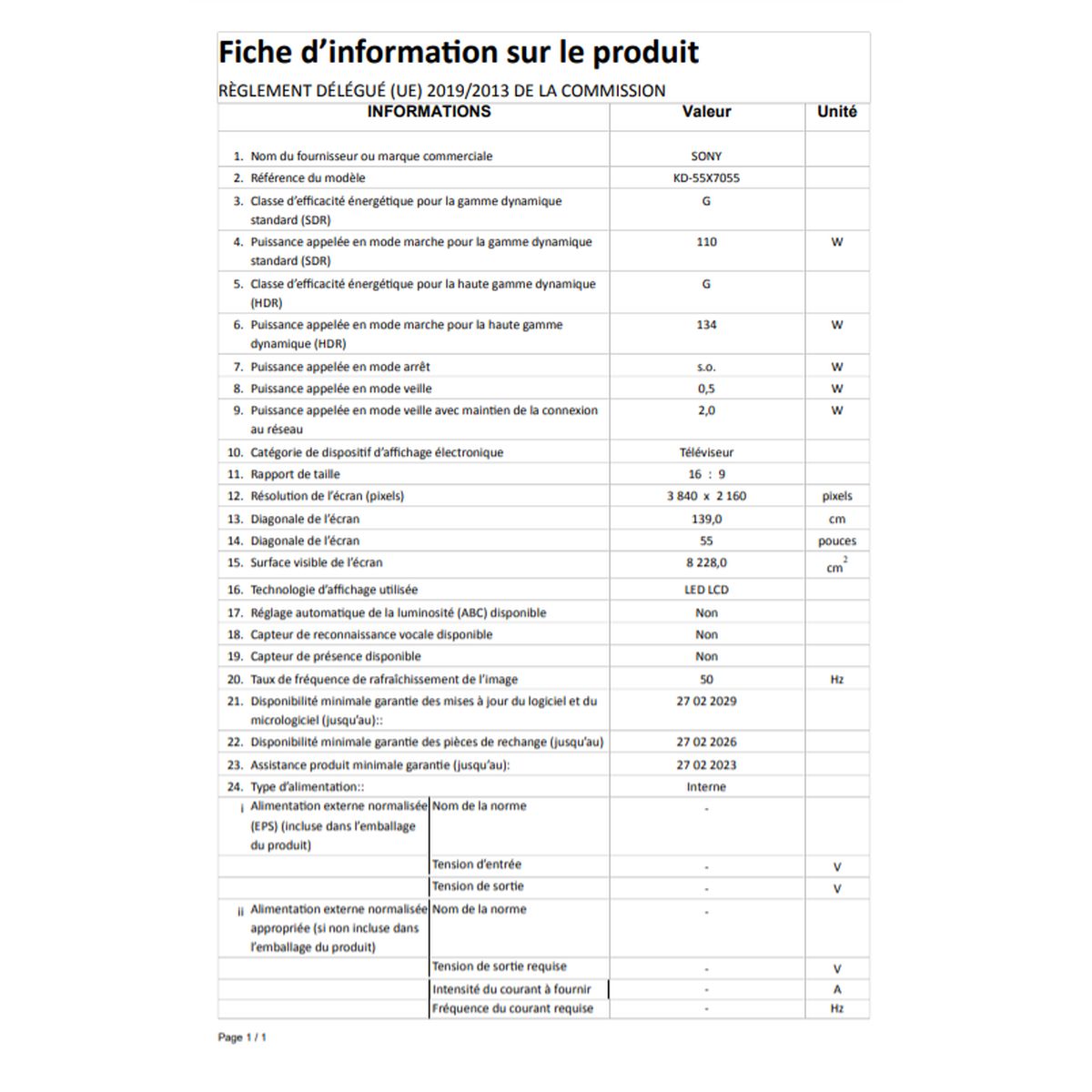 Voir la diapositive 5 : SONY KD55X7055BAEP TV LED  4K UHD 139 cm Smart TV 