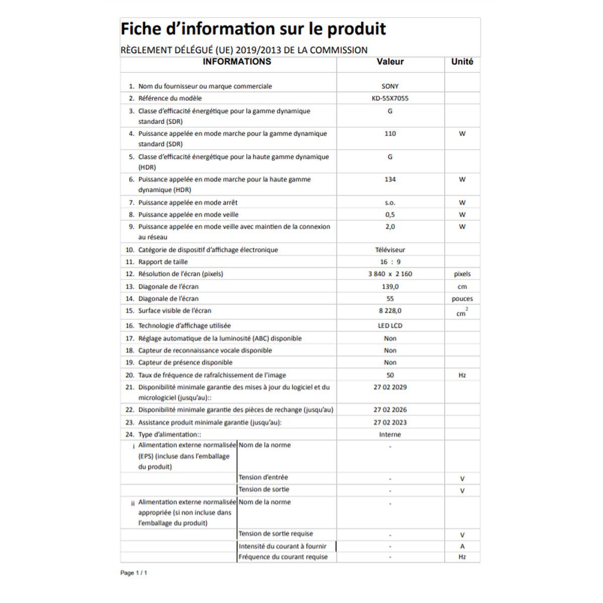 SONY KD55X7055BAEP TV LED  4K UHD 139 cm Smart TV 