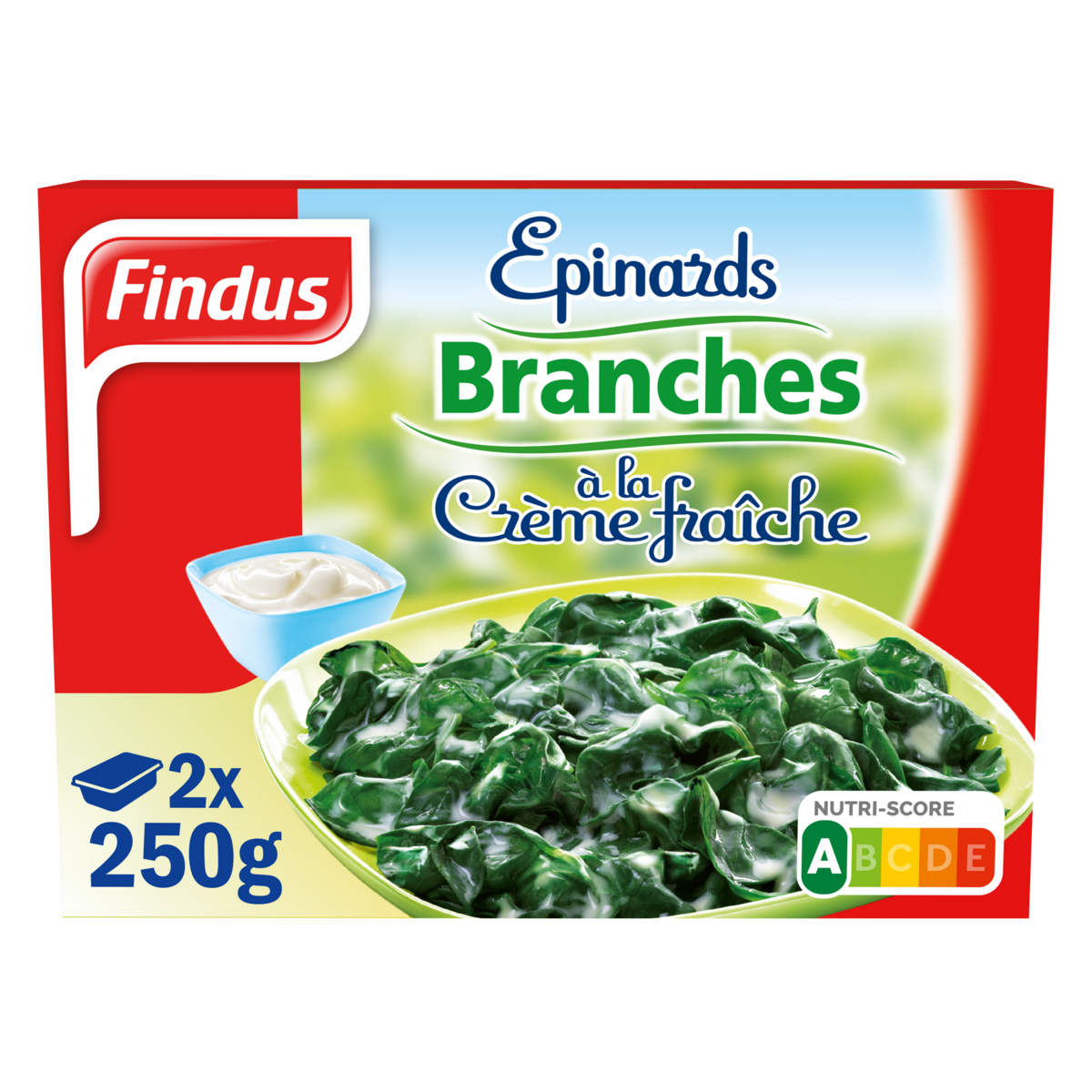 FINDUS Epinards en branche à la crème fraîche 2 pièces 500g
