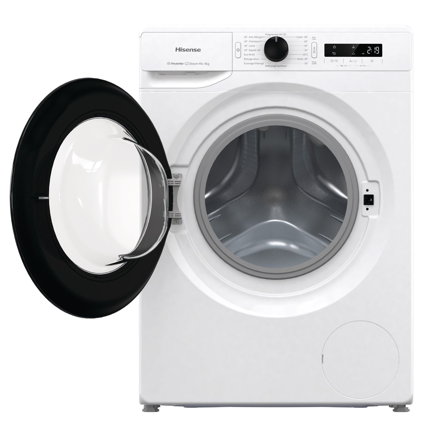 Voir la diapositive 3 : HISENSE Lave linge hublot WFGP80143VM, 8 kg, 1400 T/min, B