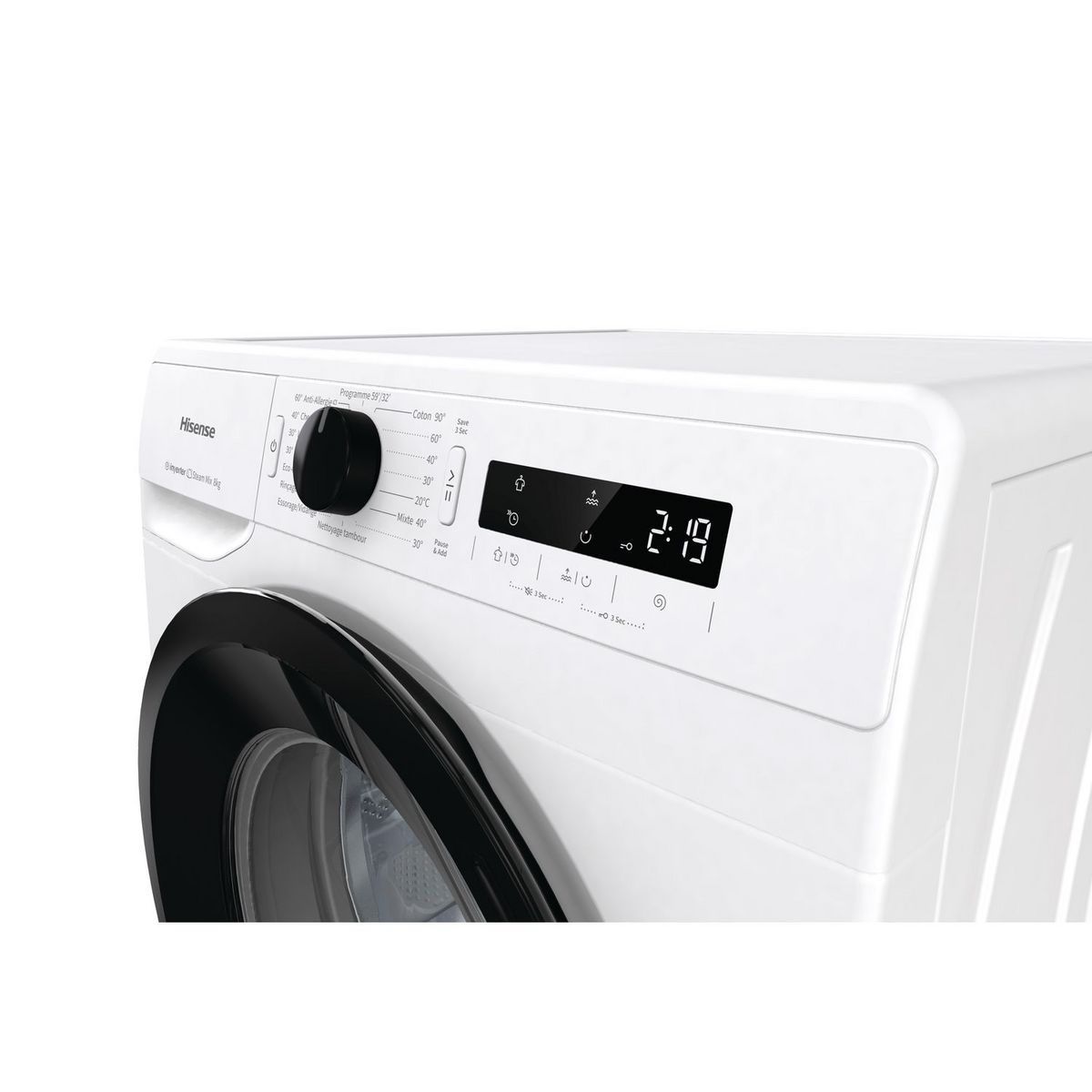 HISENSE Lave linge hublot WFGP80143VM, 8 kg, 1400 T/min, B