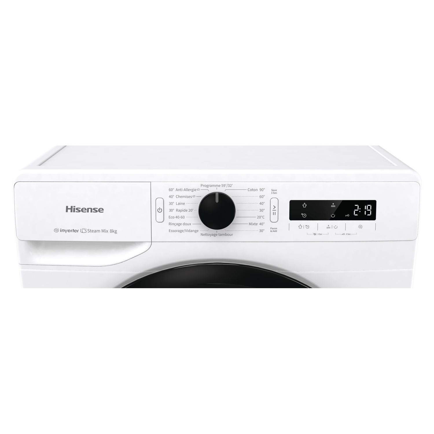 Voir la diapositive 7 : HISENSE Lave linge hublot WFGP80143VM, 8 kg, 1400 T/min, B