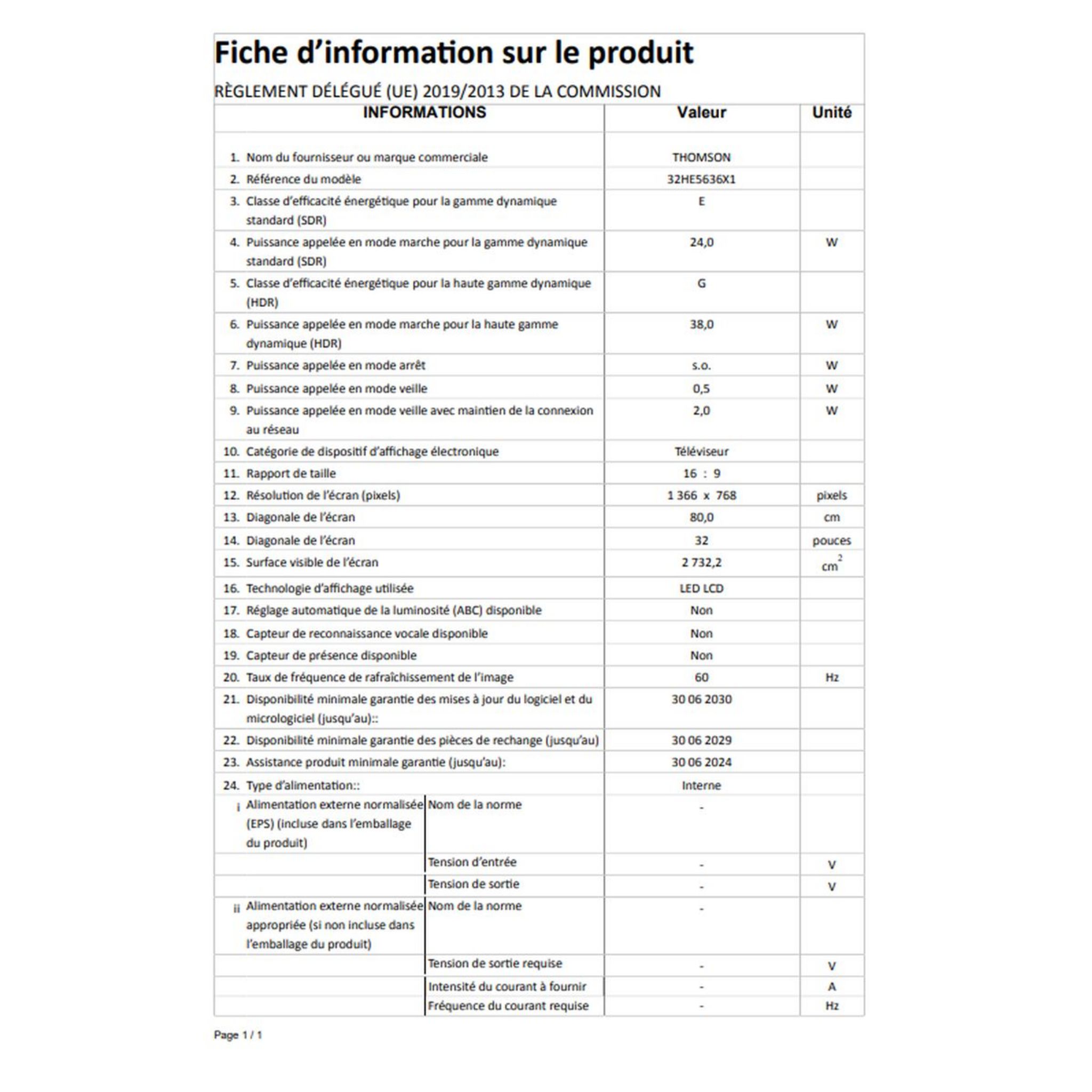 Voir la diapositive 5 : THOMSON 32HE5636 TV LED HD 80 cm Smart TV